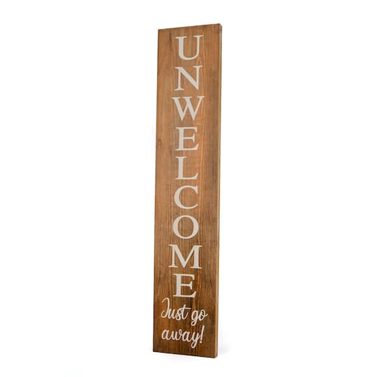 39" Brown Halloween “Unwelcome" Porch Sign